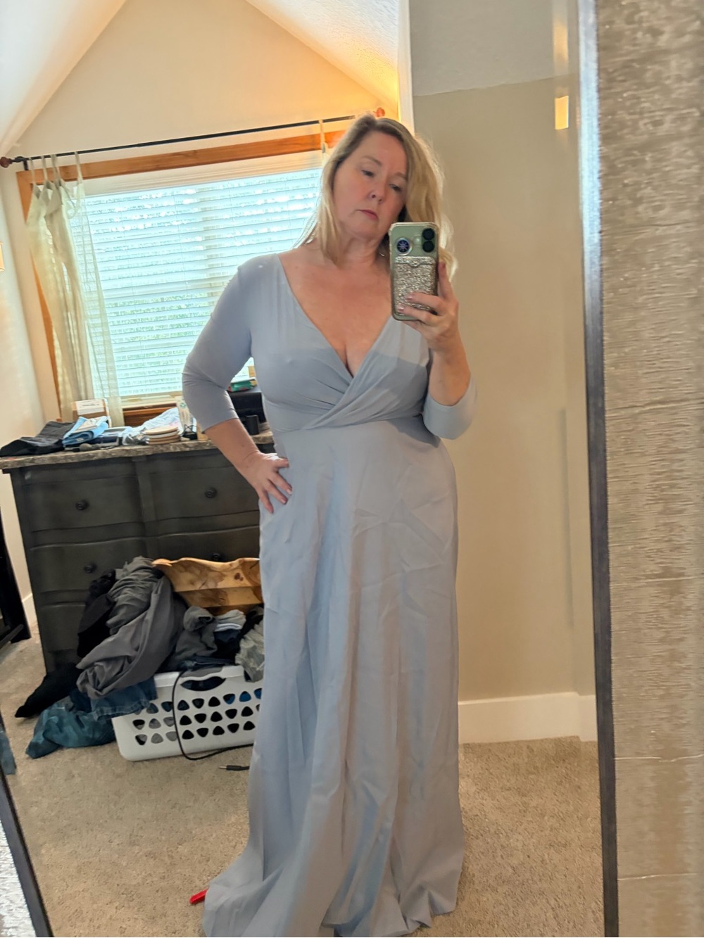 Alfred Sung Mikado Dress Platinum 12